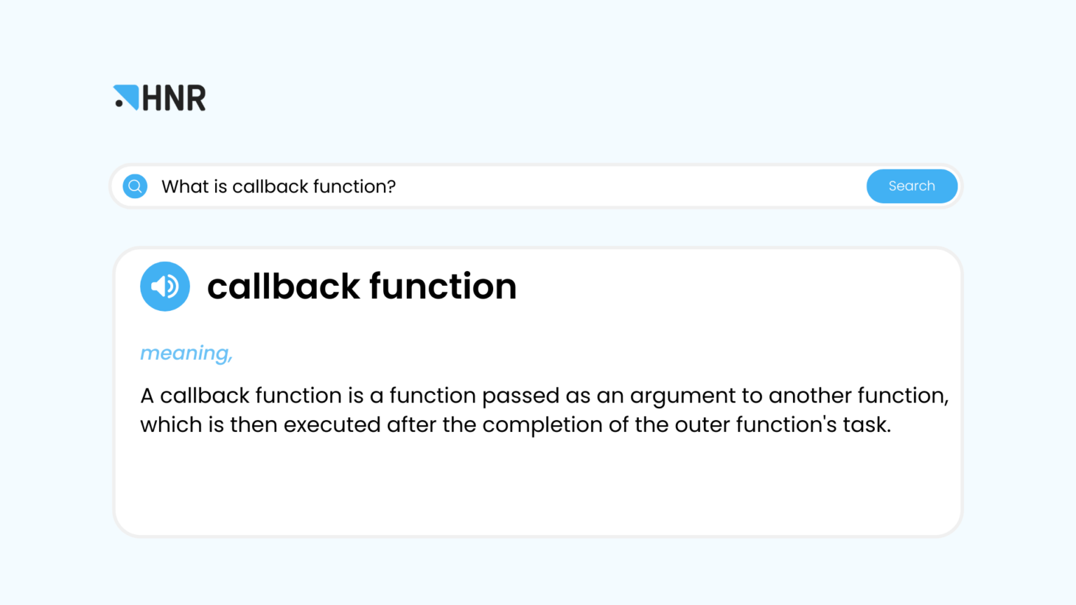 Callback Function - HNR Tech