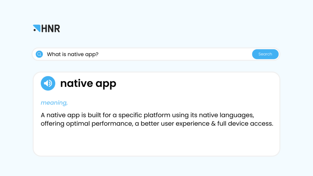 Native App - HNR Tech