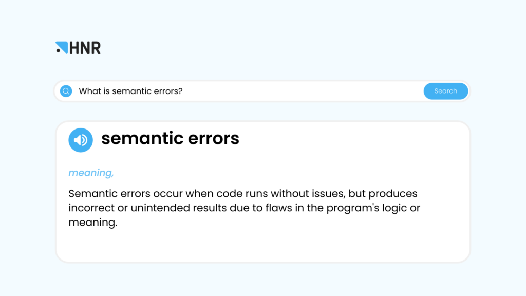 Semantic Error - HNR Tech