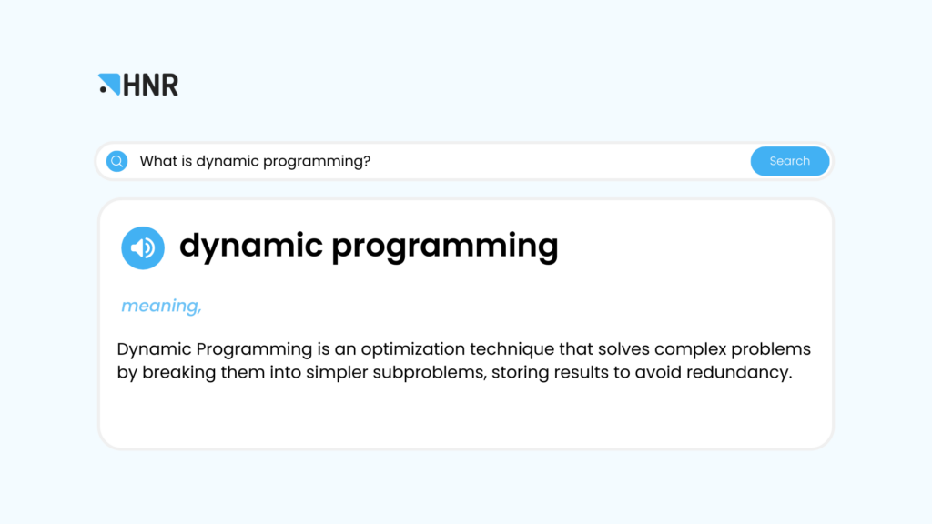 Dynamic Programming (DP) - HNR Tech
